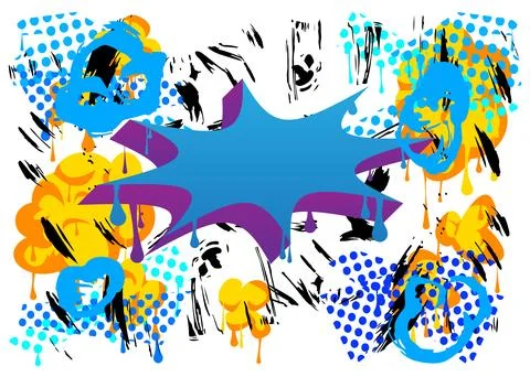 Graffiti speech bubble. Abstract modern Messaging sign street art decoratio.. Illustrazione stock