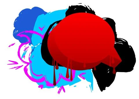 Graffiti speech bubble. Abstract modern Messaging sign street art decoratio.. Stockillustratie