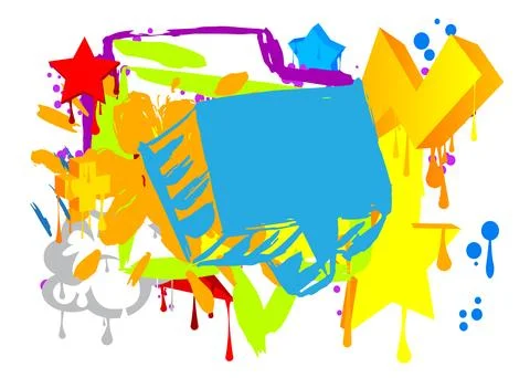 Graffiti speech bubble. Abstract modern Messaging sign street art decoratio.. Stock Illustration