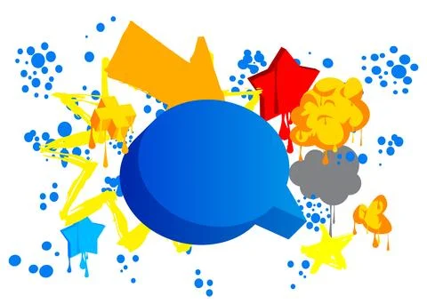 Graffiti speech bubble. Abstract modern Messaging sign street art decoratio.. Stock Illustration