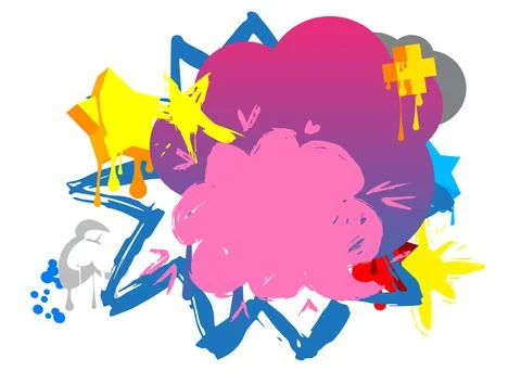 Graffiti speech bubble. Abstract modern Messaging sign street art decoratio.. Stock Illustration
