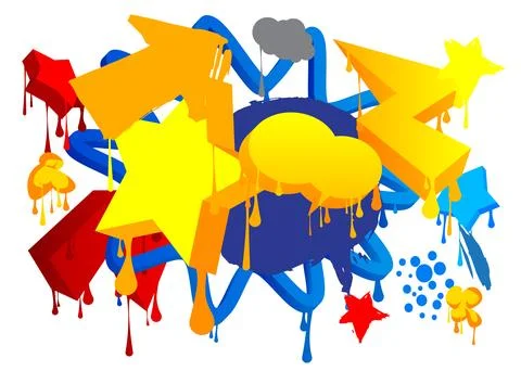 Graffiti speech bubble. Abstract modern Messaging sign street art decoratio.. Stock Illustration