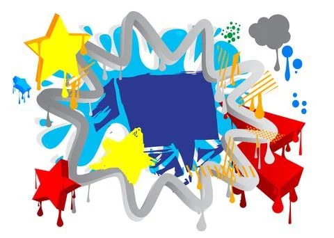 Graffiti speech bubble. Abstract modern Messaging sign street art decoratio.. Stock Illustration