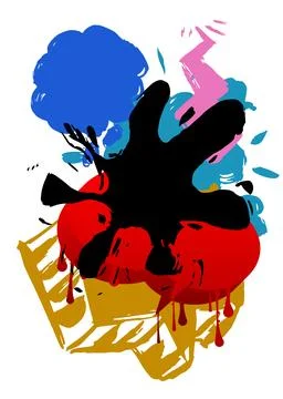 Graffiti speech bubble. Abstract modern Messaging sign street art decoratio.. Ilustración de archivo