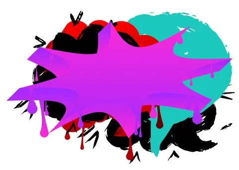 Graffiti speech bubble. Abstract modern Messaging sign street art decoratio.. Ilustración de archivo