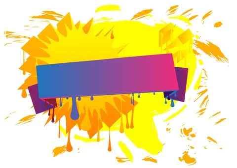 Graffiti speech bubble on colorful background. White abstract modern Messag.. Stock Illustration