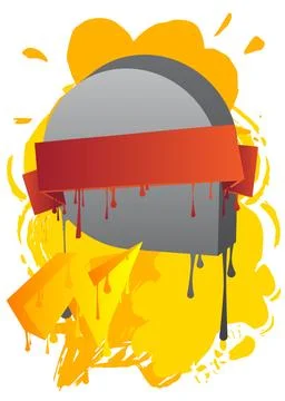 Graffiti speech bubble on colorful background. White abstract modern Messag.. Stock Illustration
