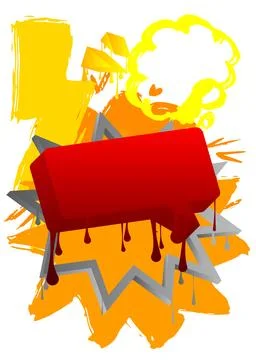 Graffiti speech bubble on colorful background. White abstract modern Messag.. Stock Illustration