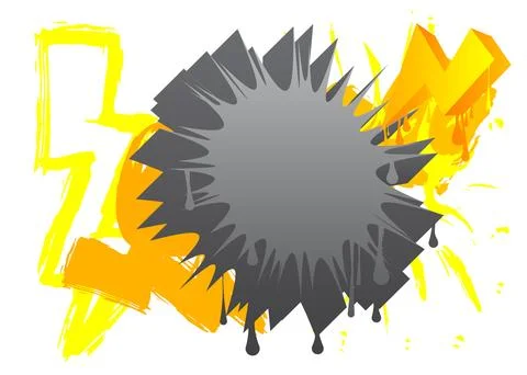 Graffiti speech bubble on colorful background. White abstract modern Messag.. Stock Illustration