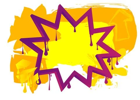 Graffiti speech bubble on colorful background. White abstract modern Messag.. Stock Illustration