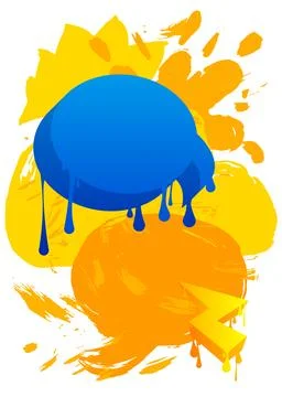 Graffiti speech bubble on colorful background. White abstract modern Messag.. Stock Illustration