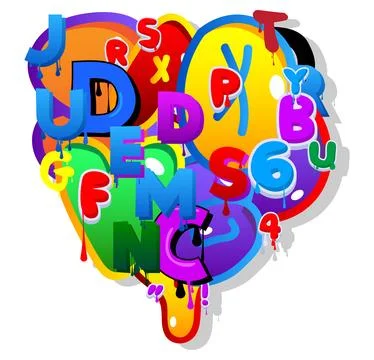 Graffiti Speech Bubble created with Letters. Abstract modern street art bac.. Stockillustratie