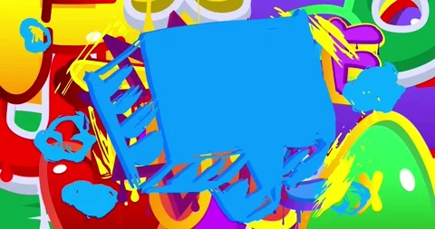 Graffiti speech bubble design on colorful background video Stock Footage 281531351