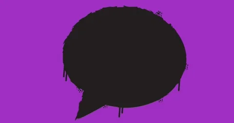 Graffiti Speech Bubble on purple Stock Footage 335256758