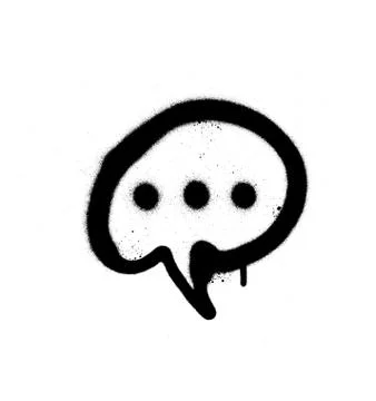 Graffiti speechless sprayed icon in black over white Stock Illustration
