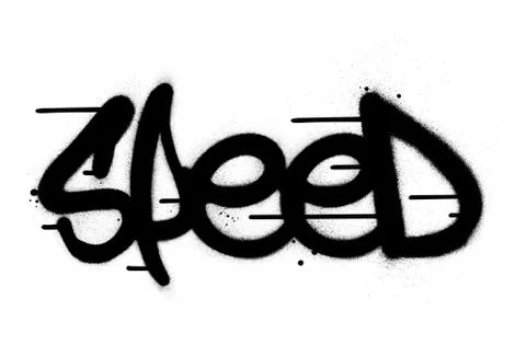 Graffiti speed word sprayed in black over white Stock Illustration