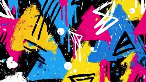 Graffiti Splash Background With Neon Drips and Angular Scribbles Stock-Footage 315504633