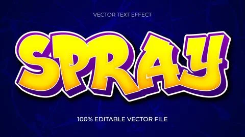 Graffiti Spray 3d editable Text effect graffiti style Stock Illustration