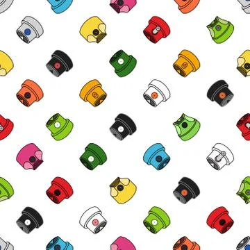 Graffiti Spray Caps Assorted Seamless Pattern. Isolated Vector Illustration Stock Illustration