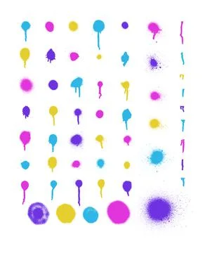Graffiti spray dots and lines. splatter paint spray and smudge effect shape s Stock Illustration