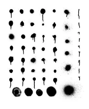 Graffiti spray dots and lines. splatter paint spray and smudge effect shape s Stock Illustration