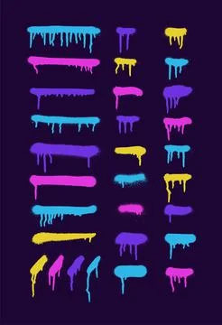 Graffiti spray dots and lines. splatter paint spray and smudge effect shape s Stock Illustration