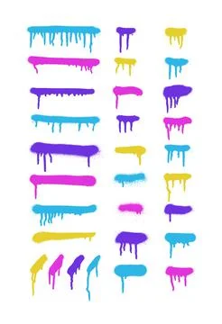 Graffiti spray dots and lines. splatter paint spray and smudge effect shape s Stock Illustration
