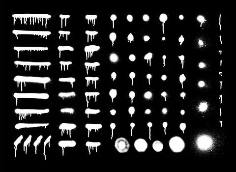 Graffiti spray dots and lines. splatter paint spray and smudge effect shape s Stock Illustration