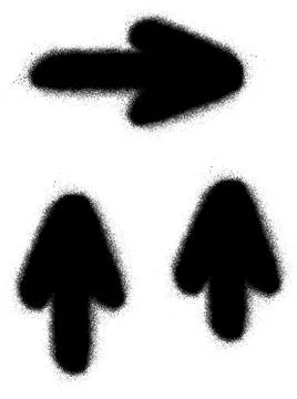 Graffiti sprayed black arrow sign over white Stock Illustration