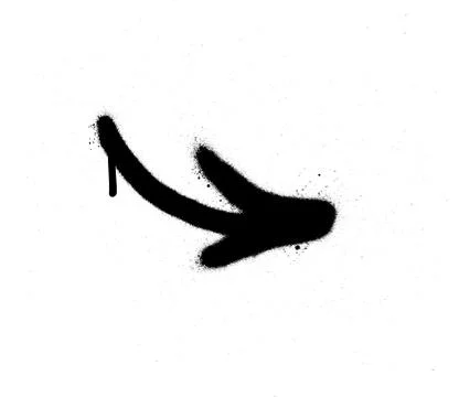 Graffiti sprayed black arrow sign over white Stock Illustration