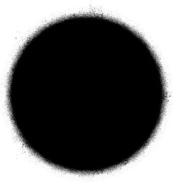 Graffiti sprayed circle design element in black on white Stock Illustration