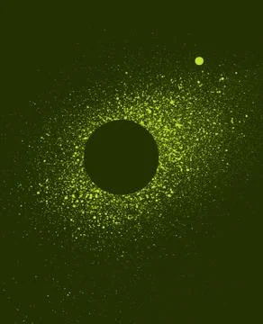 Graffiti sprayed circular frame in green tones Stock Illustration