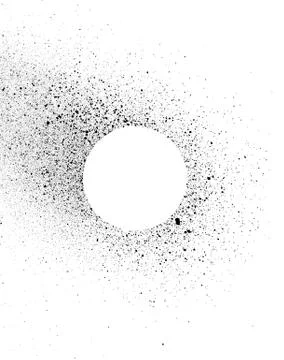 Graffiti sprayed circular template in black on white Illustrazione stock