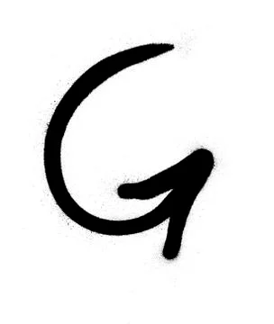 Graffiti sprayed curved arrow in black over white Illustrazione stock