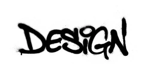 Graffiti sprayed design word in black over white Stock Illustration
