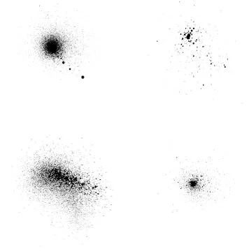 Graffiti sprayed dots collection in black over white Stock Illustration