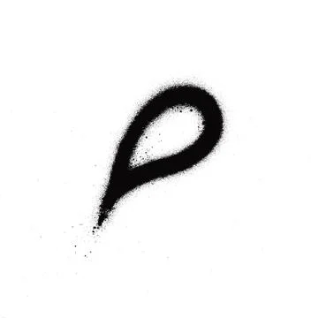 Graffiti sprayed drip droplet in black on white Stock Illustration