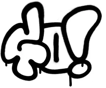 Graffiti sprayed go word in black on white Stock Illustration