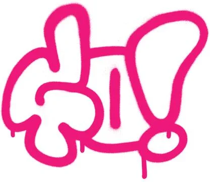 Graffiti sprayed go word in pink on white Stock Illustration