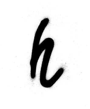 Graffiti sprayed H font inblack over white Stock Illustration