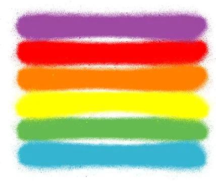 Graffiti sprayed lines in six rainbow colors Stock Illustration