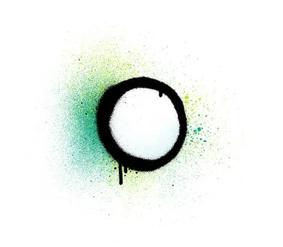 Graffiti sprayed ring circular shape over green Stock Illustration