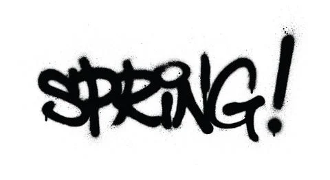 Graffiti spring word sprayed in black over white Stock Illustration