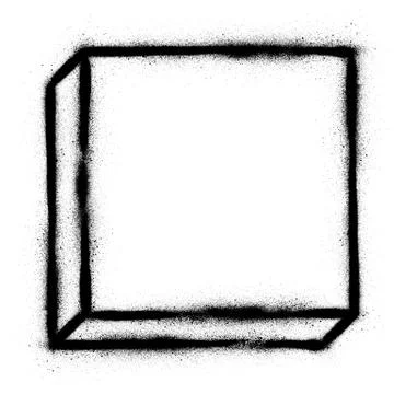 Graffiti square blocked frame in black over white Stock Illustration