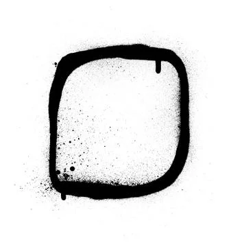 Graffiti square frame design element in black over white Stock Illustration