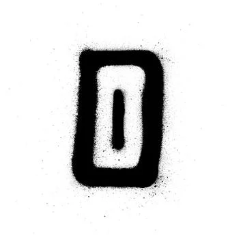 Graffiti square o font sprayed in black over white Stock Illustration