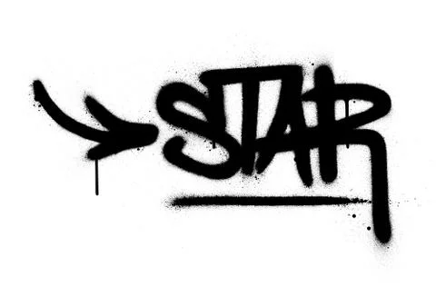 Graffiti star word sprayed in black over white Stock Illustration