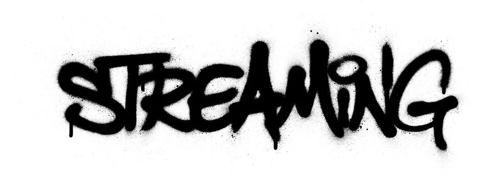 Graffiti streaming word sprayed in black over white Stock Illustration