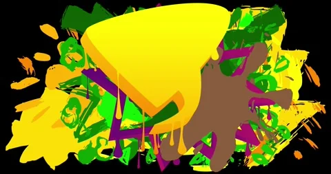 Graffiti street art speech bubble in urban painting style video Stock Footage 301942917