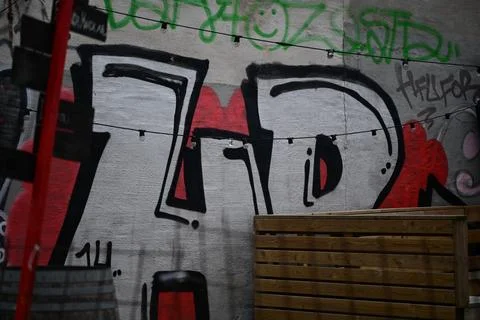 Graffiti on the street. Stock Photos